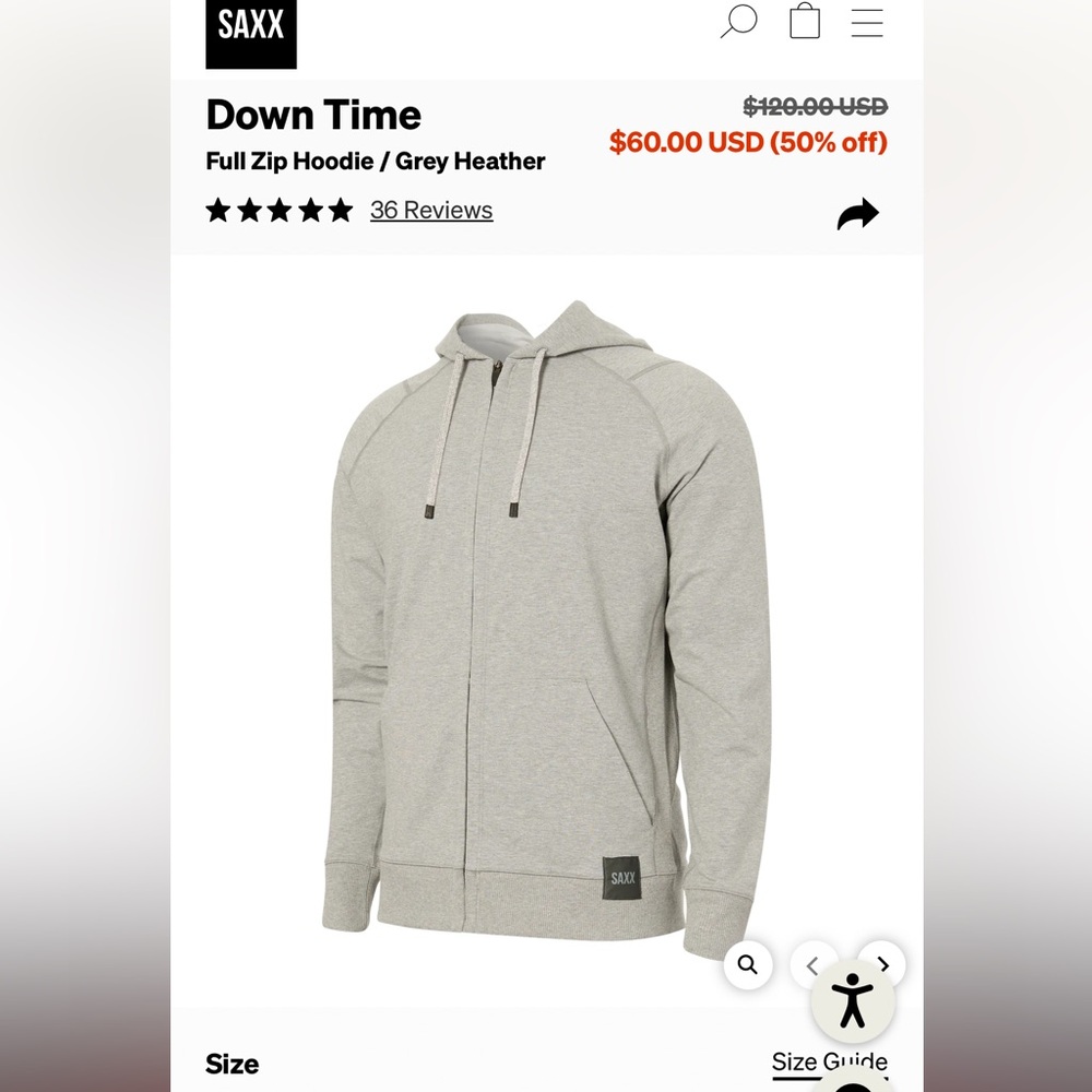 Downtime Full Zip Hoodie / Grey Heather